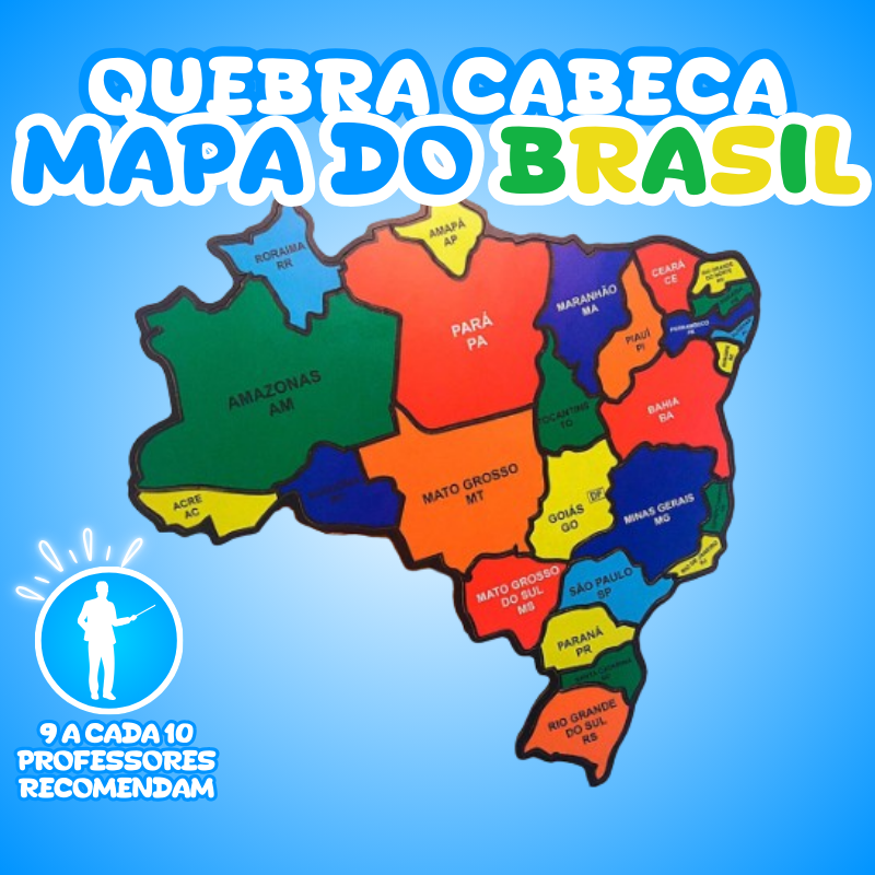 Quebra Cabeça Mapa Do Brasil - Vitrine Mágica™