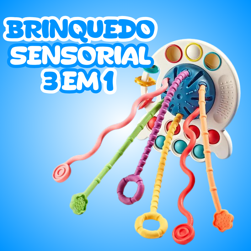 Brinquedo sensorial 3 em 1 - Vitrine Mágica™